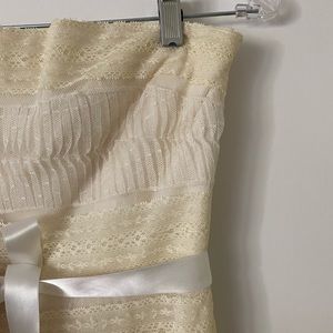 BCBGMaxAzria Silk & Lace Feather Dress